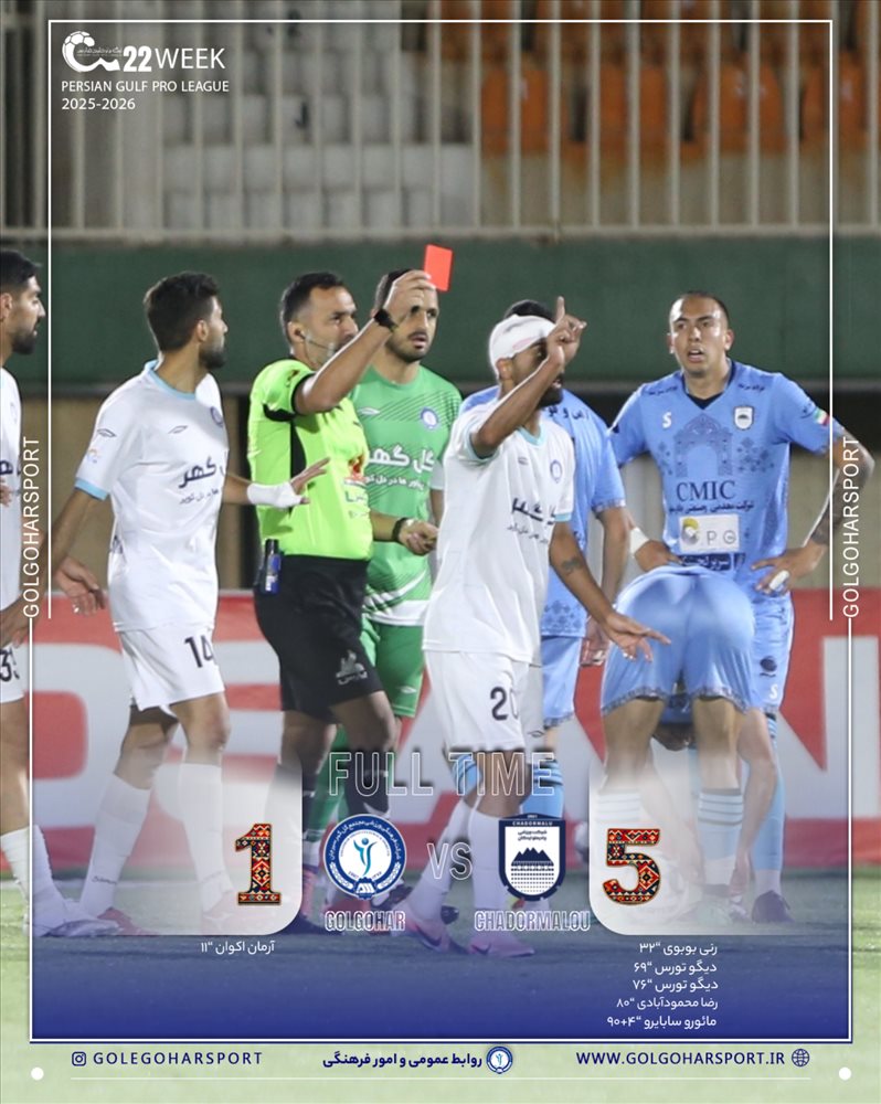 هفته بیست‌ودوم مرحله گروهی لیگ برتر فوتبال ایران چادرملو-گل‌گهر